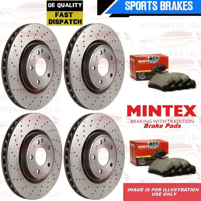 Disques De Frein Rainurés Et Perforés BMW E60 530D – Avant/arrière – Kit Avec Plaquettes Mintex