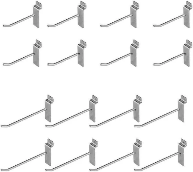 100pcs Slat Wall Hooks Slatwall Single Pin Hook Display Panels Hangers 15cm/20cm 2