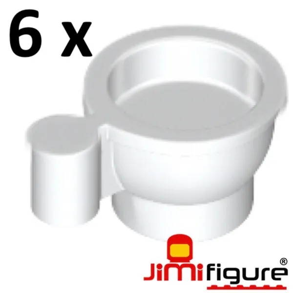 NEW 6 x LEGO Minifigure Utensil Teacup Coffee Cup White 38014 Genuine Bulk Lot