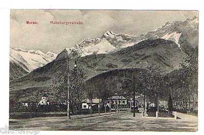 1 CARTOLINA MERAN HABSBURGERSTRASSE TRAMM MERANO ALTO ADIGE NON VIAGGIATA 
