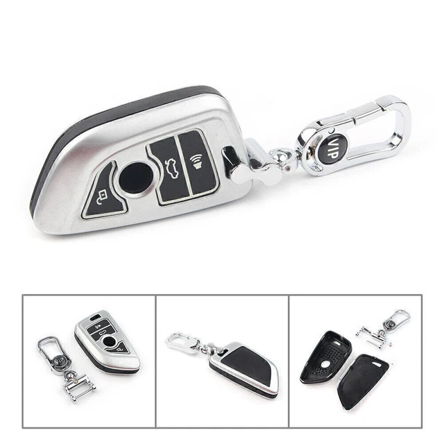 Smart 4 Button Metal Car Key Shell for BMW X Series X1 X5 X6 Silver Zinc Alloy