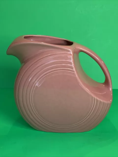 Fiesta Ware Disk Rose Gold Pink Water Pitcher Homer Laughlin USA 64oz