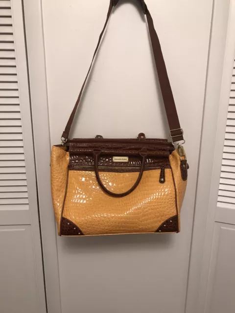 Samantha Brown Orange Croc Carry On Luggage Bag With Handles/Shoulder Strap