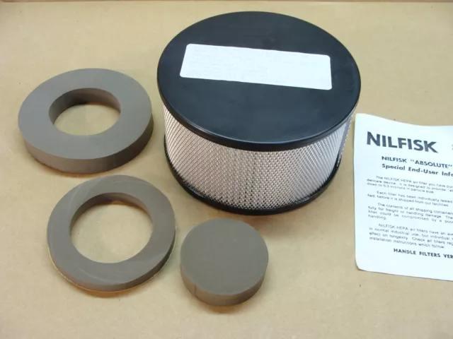 NEW NILFISK HEPA filter element 017276-02 110 cfm 0.3 micron 5 1/2" x 3"
