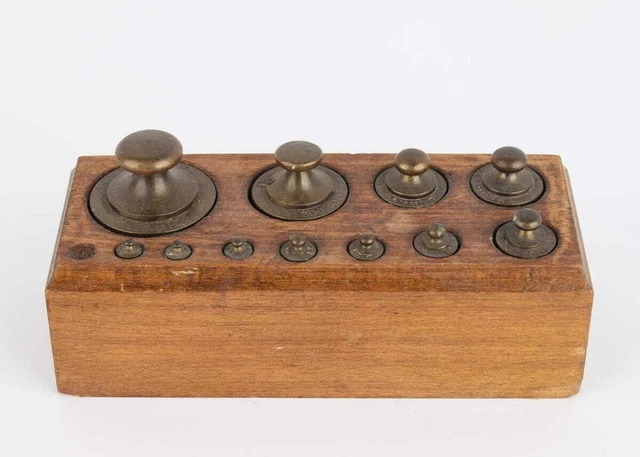 Gewichte Gewichtsatz Antik um 1900  Krämer Kaufmann 1 - 500 g.