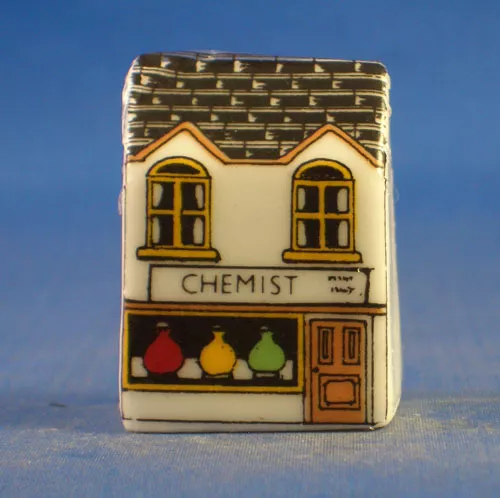 Birchcroft Miniature House Shaped Thimble -- Chemist Shop