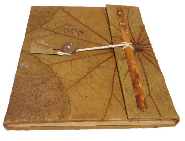 A6 Leaf wrapped Handmade Notebook from Lokta Paper