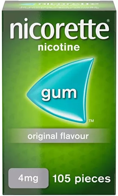 Nicorette Gum Nicotine chicles 105 units NEW limited stock unill mid JANUARY