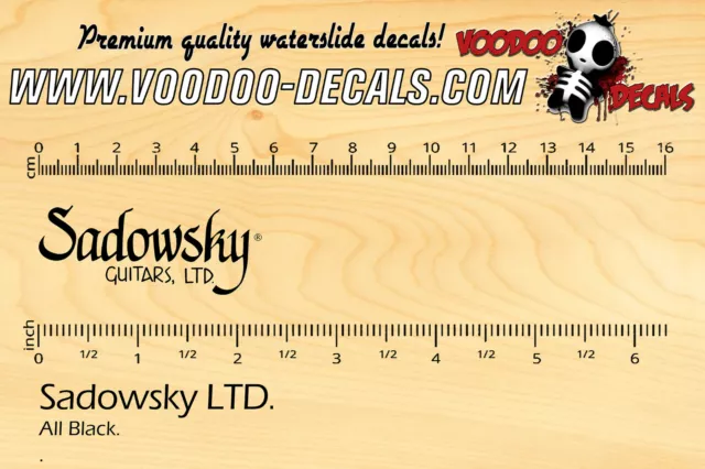 Sadowsky LTD (BLACK) Headstock Waterslide decals