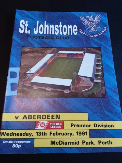 St Johnstone V Aberdeen 13th February, 1991, Mint