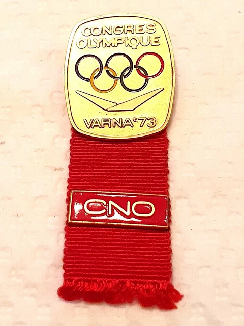OFFICIAL 1973 OLYMPIC CONGRESS Varna Bulgaria PARTICIPANT member Medal Badge Pin