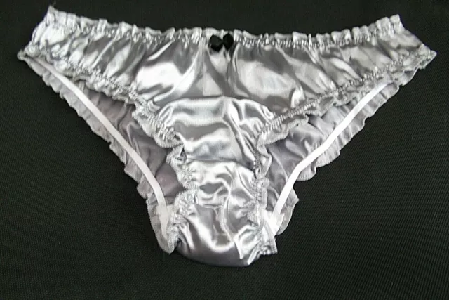 PANTIES UNDERWEAR KNICKERS Silver 10 M teen sissy satin shiny panty Ladies  girls £4.00 - PicClick UK