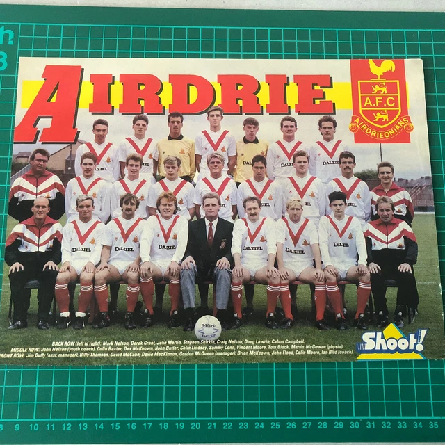 Poster Kit Casa Vintage Airdrie Squad Team 1988/89 Calcio Taglia A4