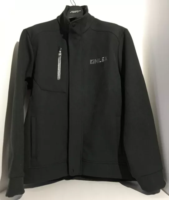 Men's black boardroom eco apparel nilex full zipper coat size XL