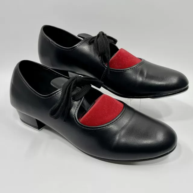 Women's Tap Shoes Low Heel Black Ladies RV UK Size 6.5 Heel & Toe Lace Up
