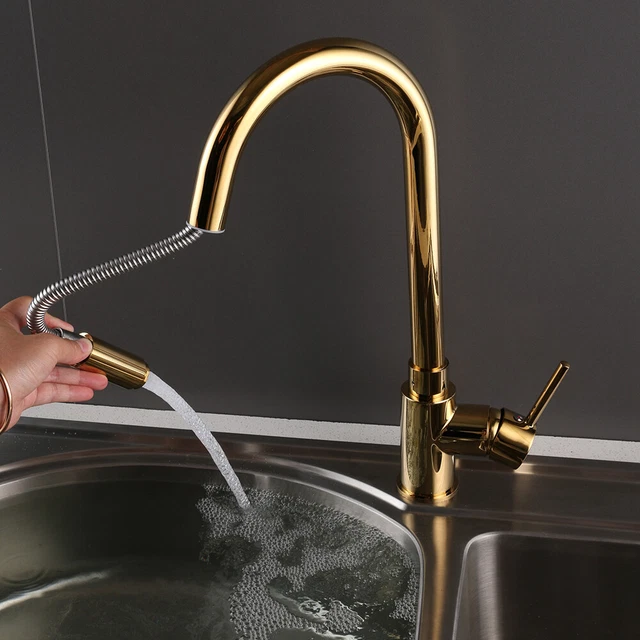 Grifería de cocina extensible batería mezcladora cocina grifo mezclador monomando latón
