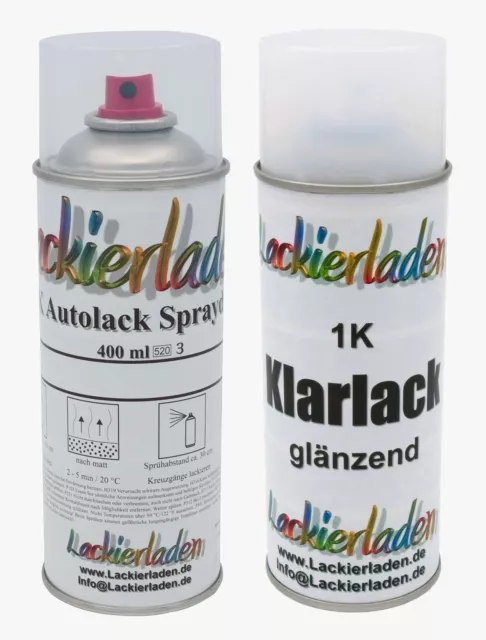 Autolack SET Spraydosen für Opel 397 3QU Mintsilber Metallic | 2 x 400ml Sprühdo