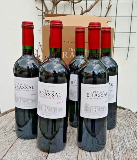 139 WD Punkte Kracher 6x Château Brasac Bordeaux Supérieur! 2017 750 ml 14%