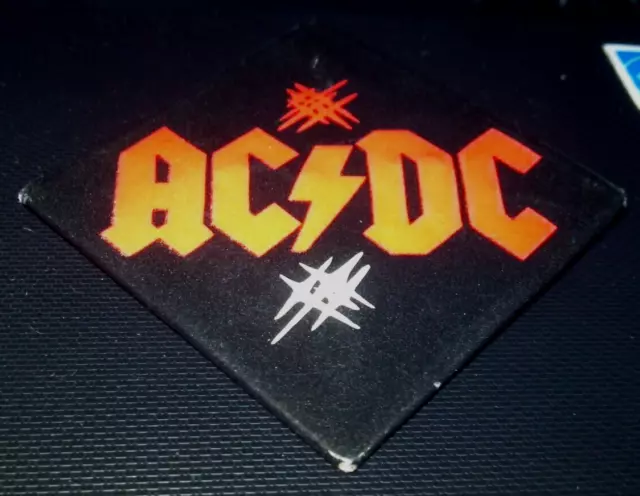Vintage AC/DC Logo 2" Square Pin Angus Young Malcolm Young Bon Scott Phil Rudd