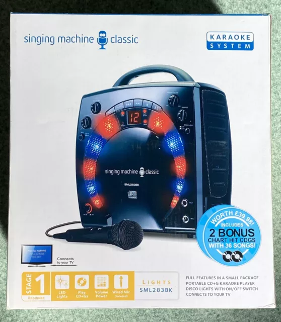 Singing Machine Classic Mini CD+G Karaoke System  SML283BK brand new boxed