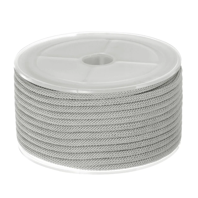 Chinesische Knotenschnur Geflochtene Nylon Perlenschnur 3mmx32,8 Fuß silbern