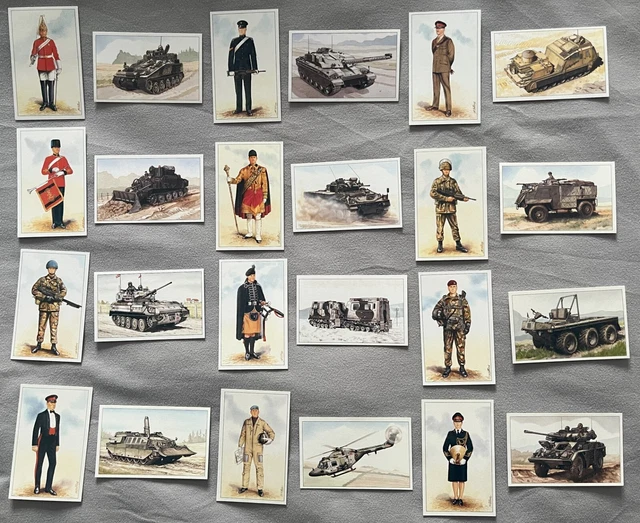 BRITISH ARMY CARDS x 24 (Various Regiments/Corps & Vehicles) 1993 Issue ...