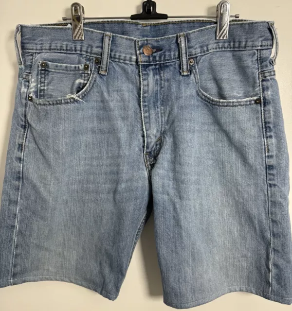 Levi’s 569 Mens Cutdown Vintage /patched Denim Blue Distressed Shorts W32 Inch