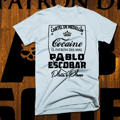 Esco T-Shirt Medellin Cartel Sicario Plata O Plomo Narco kingpin Colombia S-2XL