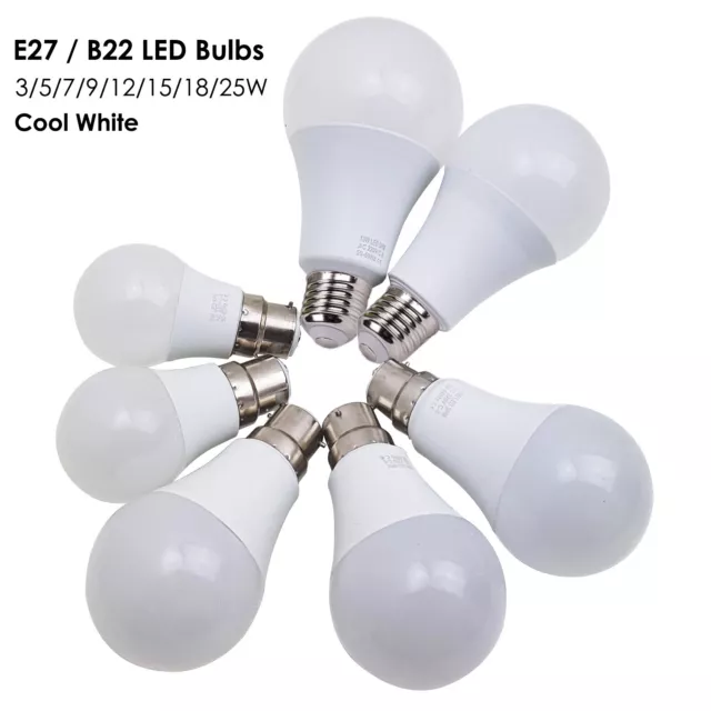 Vintage Bombillas LED 3W-25W B22 Bayoneta E27 Tornillo GLS Lámpara Blanco Frío