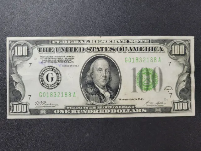 🌟 1928-A $100 Federal Reserve Gold Demand Note Bill CHICAGO-G Fr.2151 XF-AU