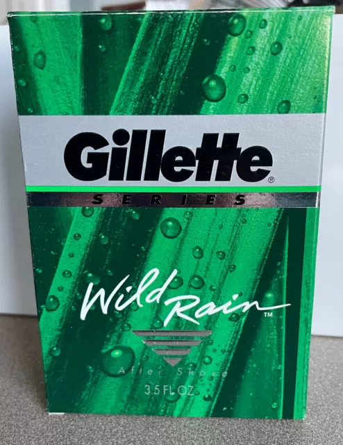 RARO cierre vintage serie Gillette 1993 lluvia salvaje después del afeitado salpicaduras 3,5 oz