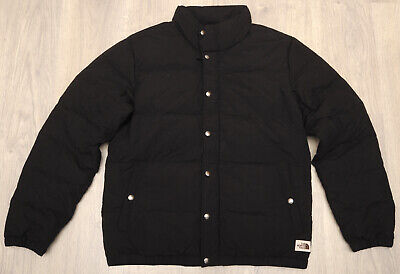 THE NORTH FACE DOWN SIERRA BOBMER BLACK insulated snap MEN'S PUFFER COAT - L