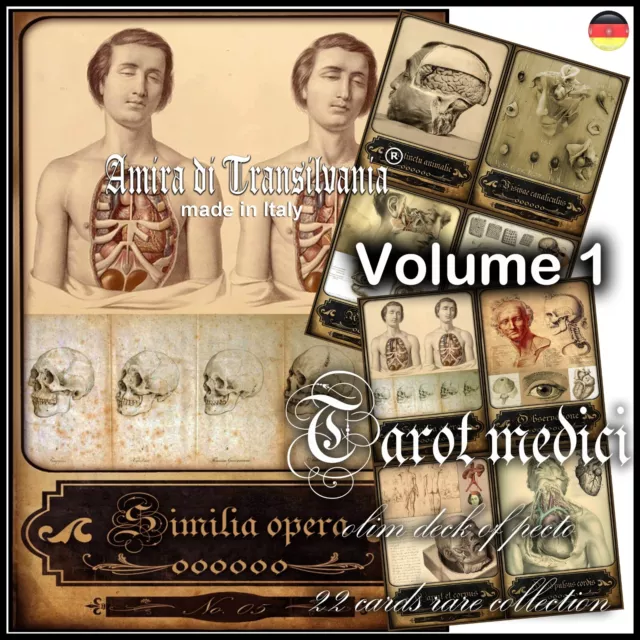 anatomie vintage buch medizin antike tarot karten selten sammlung streublümchen