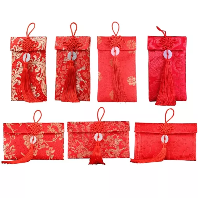 Chinese Silk Envelope with Buckle Gifting Blessing Baby Shower Money Pouch