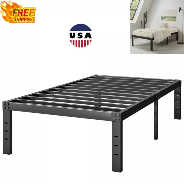 HeavyDuty Twin Size Metal Bed Frame No Box Spring Needed 74.61"L x 37.6"W x 14"H