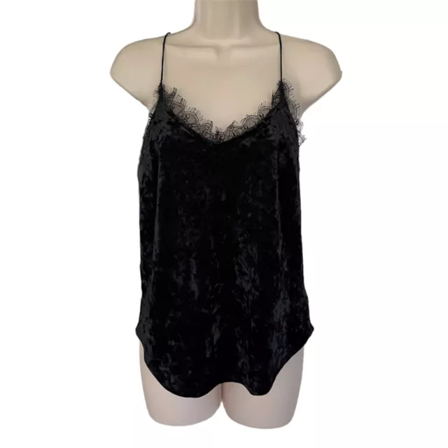 Kimchi Blue Urban Outfitters Black Cami Lace Trim Top Velvet Spaghetti Straps S