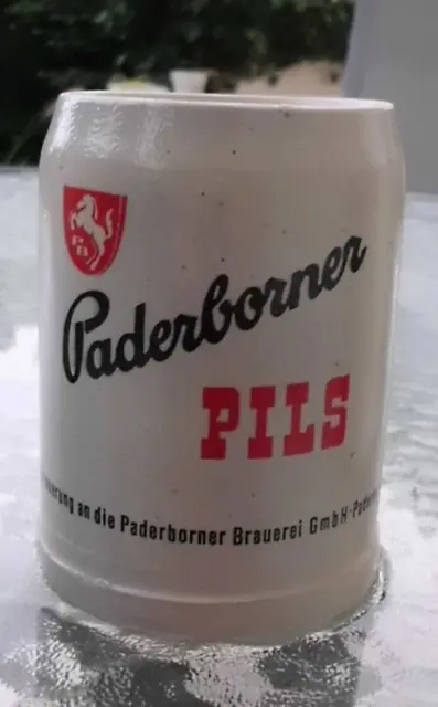 - Rarität -Alter Bierkrug zur Erinnerung an die  Paderborner Brauerei 0,33 Liter
