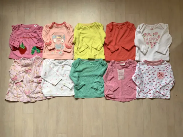 Baby Girls' Long Sleeved T-Shirt Bundle - 0-3 Months