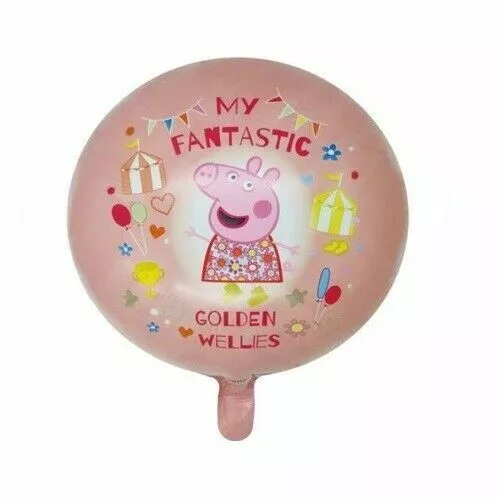 JUEGO DE GLOBOS PEPPA PIG Golden Wellies para decoración de fiesta de tercer cumpleaños 3 años 3