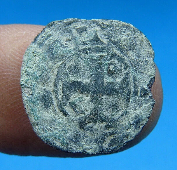 Medieval Spanish Knights Templar Cross Coin European Crusader 11Th Antique