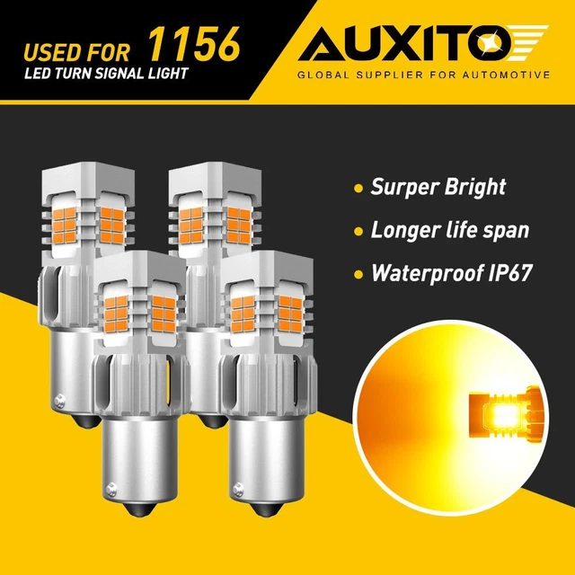AUXITO 1156 Amber LED Turn Signal Corner Parking Light Bulb BA15S 7506 Bright G