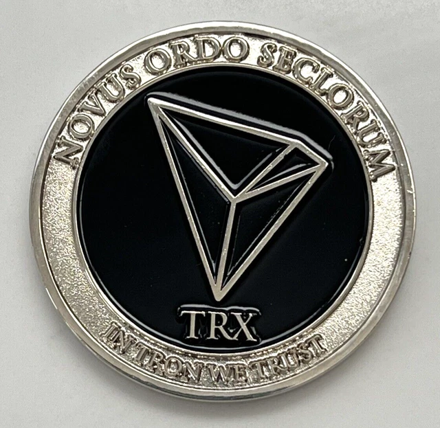 TRON TRX Crypto Coin Large Silver Finish 2019 Miami BTC Conference Collectible