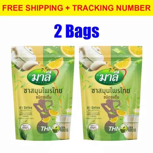 2x Malee Tea Detox Powder Instant Thai Herbal Natural Slim Weight Management