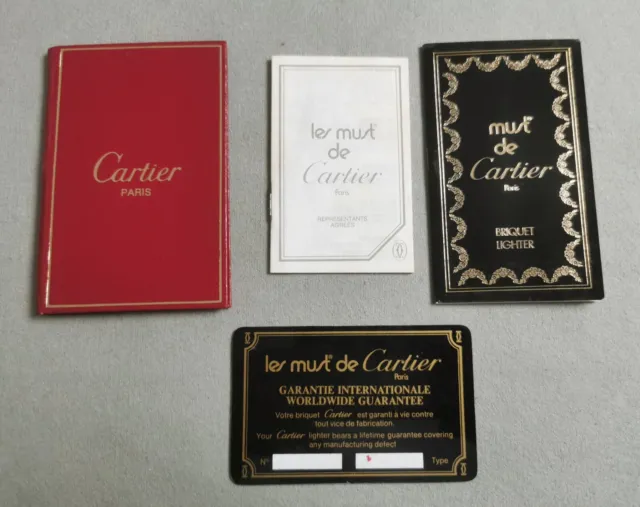 Cartier vintage kit 5 pz for ligther warranty blank wallet tool etc good