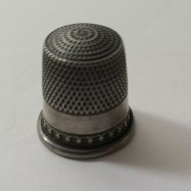 Waite Thresher Co., Sterling Silver Thimble, Size 9