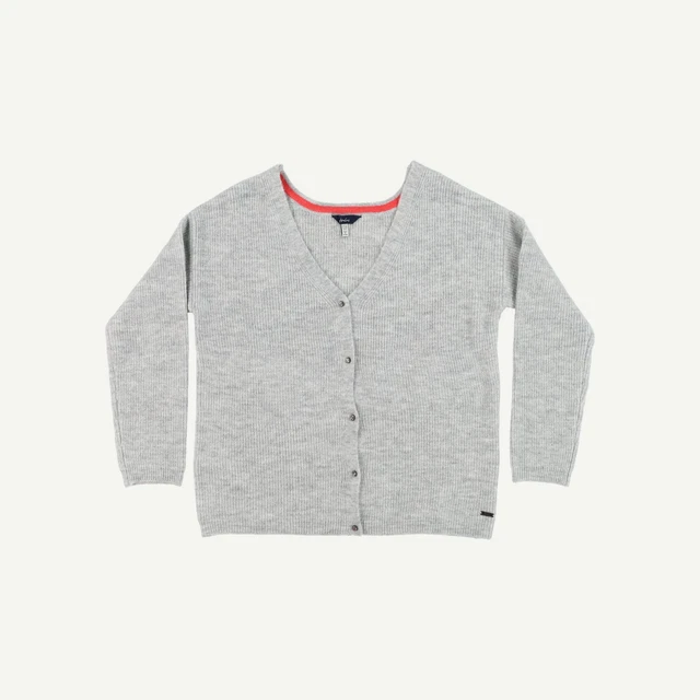 Joules Womens Grey Acrylic V-Neck Long sleeved Cardigan Size 10