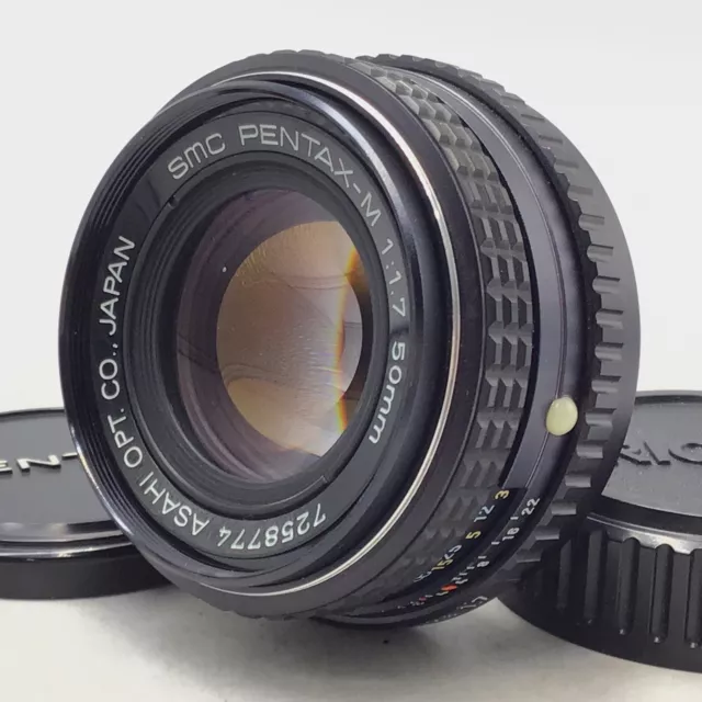 Pentax SMC Pentax-M  f/1.7 50mm MF Standard Lens for K Mount w/ Caps - GOOD