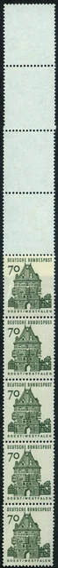 Bund kleine Bauwerke 70 Pf Rollenende 5+4 hellgrau,  MiNr 460
