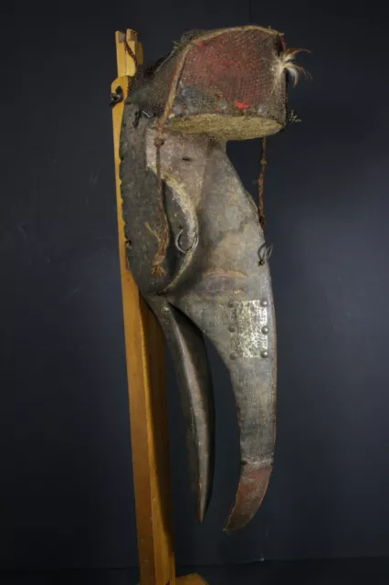 Large 22.8" African Bird Beak Mask - KRAN Liberia, TRIBAL ART AFRICAN CRAFTS