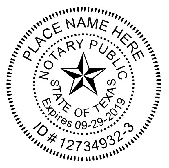 Texas State Notary | Custom Round Self-Inking Notary Public Stamp Ideal 400R